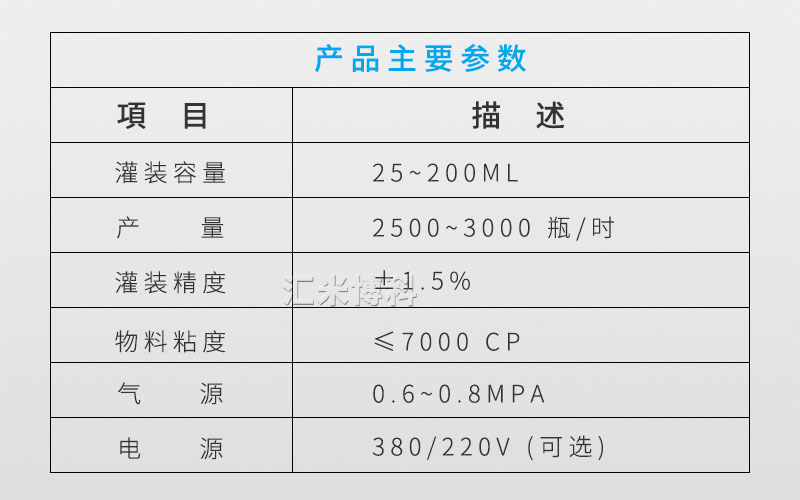 凝胶灌装生产线参数